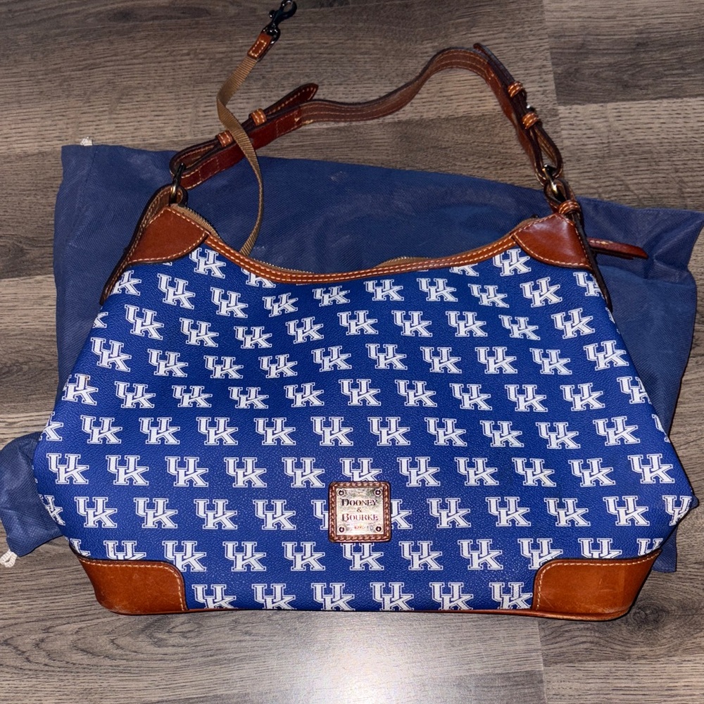 Dooney & Bourke Blue and Brown Shoulder Bag